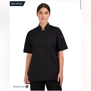 Happy Chef Signature Coat Lightweight Chef Coat Black size S Style #505